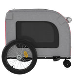 Pet Bike Trailer Red and Grey Oxford Fabric and Iron - Close-Up Angle