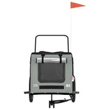 Pet Bike Trailer Black and Grey Oxford Fabric and Iron - Top-Down View