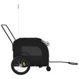 Pet Bike Trailer Black and Grey Oxford Fabric and Iron - Rear View