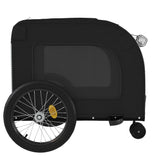 Pet Bike Trailer Black and Grey Oxford Fabric and Iron - Close-Up Angle