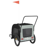 Pet Bike Trailer Black and Grey Oxford Fabric and Iron - Low Angle