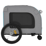 Pet Bike Trailer Blue and Grey Oxford Fabric and Iron - Close-Up Angle
