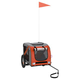 Pet Bike Trailer Orange and Grey Oxford Fabric and Iron - Front View