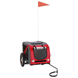 Pet Bike Trailer Red and Grey Oxford Fabric and Iron - Front View