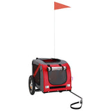 Pet Bike Trailer Red and Grey Oxford Fabric and Iron - Side View