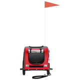 Pet Bike Trailer Red and Grey Oxford Fabric and Iron - Top-Down View