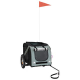 Pet Bike Trailer Grey and Black Oxford Fabric and Iron - Side View