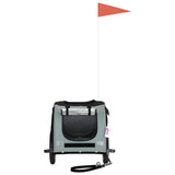 Pet Bike Trailer Grey and Black Oxford Fabric and Iron - Top-Down View