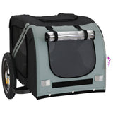 Pet Bike Trailer Grey and Black Oxford Fabric and Iron - 45-Degree Angle
