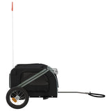 Pet Bike Trailer Grey and Black Oxford Fabric and Iron - Rear View