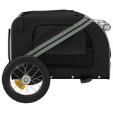 Pet Bike Trailer Grey and Black Oxford Fabric and Iron - Close-Up Angle