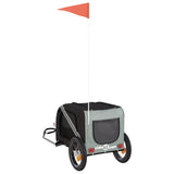 Pet Bike Trailer Grey and Black Oxford Fabric and Iron - Low Angle
