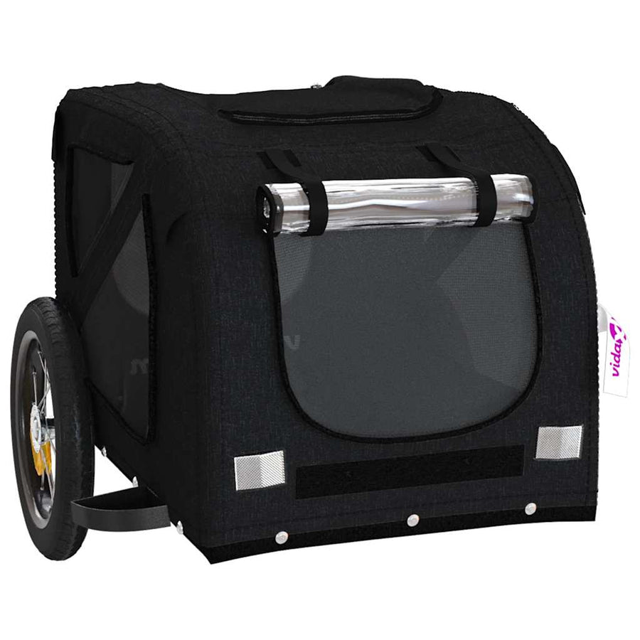 Pet Bike Trailer Black Oxford Fabric and Iron