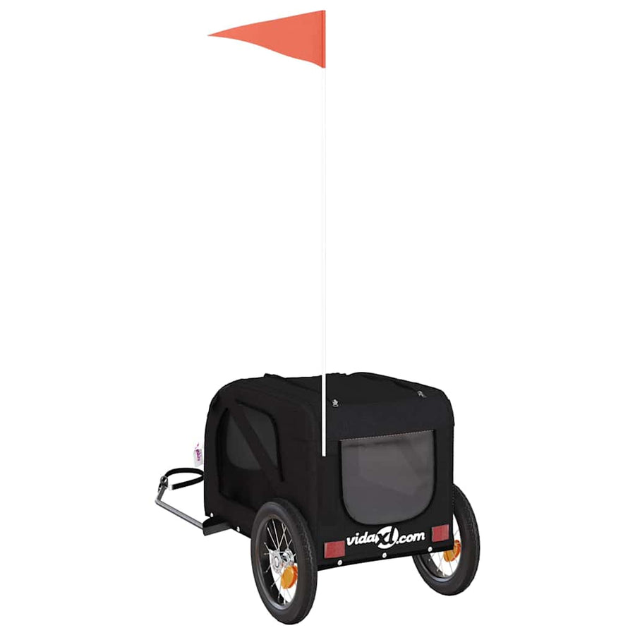 Pet Bike Trailer Black Oxford Fabric and Iron