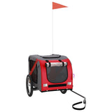 Pet Bike Trailer Red and Grey Oxford Fabric and Iron - Front View