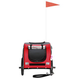Pet Bike Trailer Red and Grey Oxford Fabric and Iron - Top-Down View