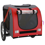 Pet Bike Trailer Red and Grey Oxford Fabric and Iron - 45-Degree Angle