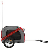 Pet Bike Trailer Red and Grey Oxford Fabric and Iron - Rear View