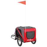 Pet Bike Trailer Red and Grey Oxford Fabric and Iron - Low Angle