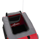 Pet Bike Trailer Red and Grey Oxford Fabric and Iron - Extra Image