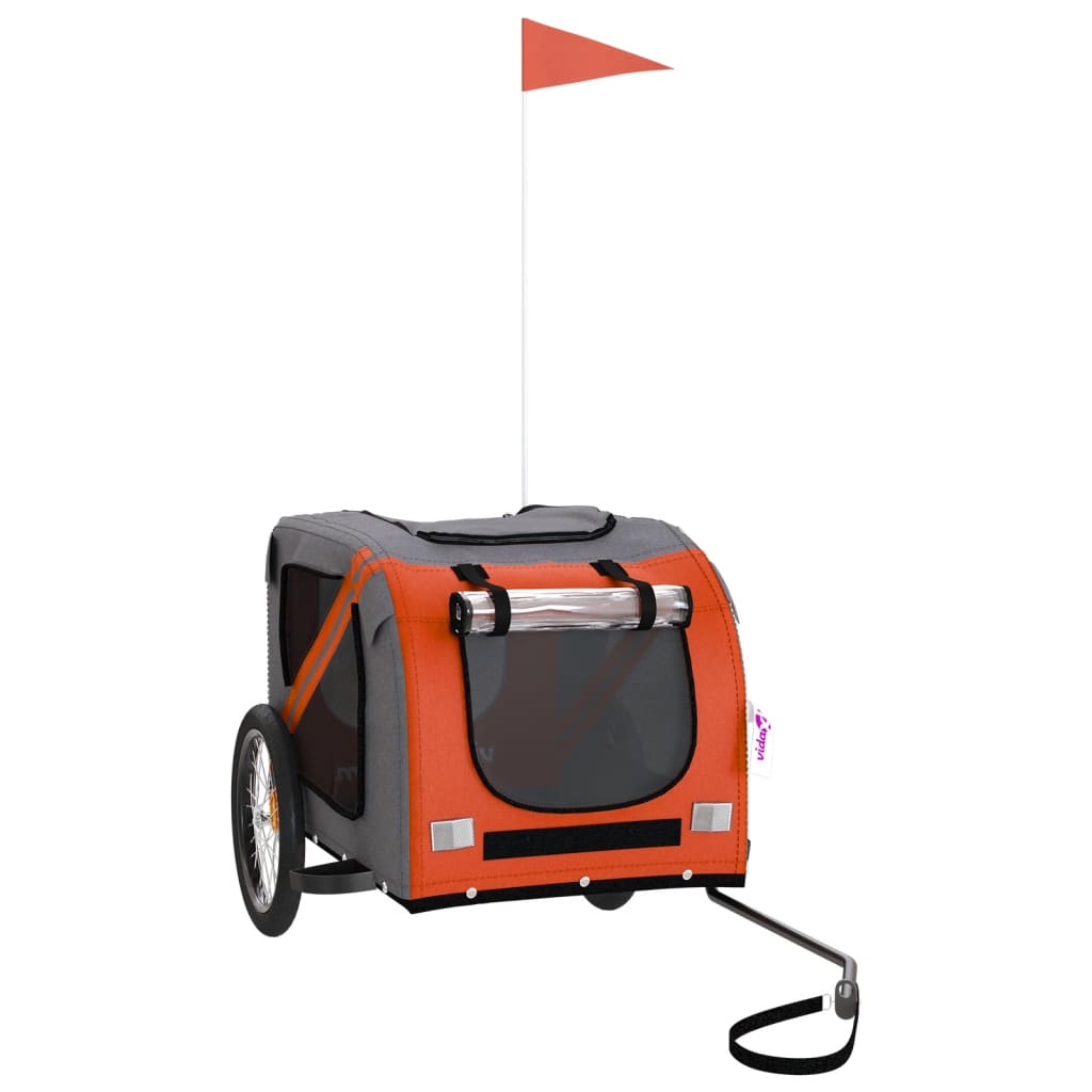 Pet Bike Trailer Orange and Black Oxford Fabric&Iron