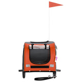 Pet Bike Trailer Orange and Black Oxford Fabric&Iron - Top-Down View