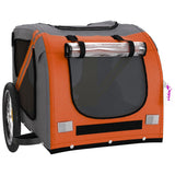 Pet Bike Trailer Orange and Black Oxford Fabric&Iron - 45-Degree Angle