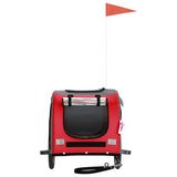 Pet Bike Trailer Red and Grey Oxford Fabric and Iron - Top-Down View