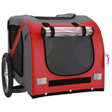 Pet Bike Trailer Red and Grey Oxford Fabric and Iron - 45-Degree Angle