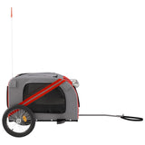 Pet Bike Trailer Red and Grey Oxford Fabric and Iron - Rear View