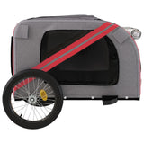 Pet Bike Trailer Red and Grey Oxford Fabric and Iron - Close-Up Angle
