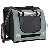 Pet Bike Trailer Black and Grey Oxford Fabric and Iron - 45-Degree Angle