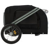 Pet Bike Trailer Black and Grey Oxford Fabric and Iron - Close-Up Angle