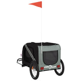Pet Bike Trailer Black and Grey Oxford Fabric and Iron - Low Angle