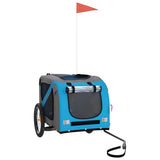 Pet Bike Trailer Blue and Grey Oxford Fabric and Iron - Side View