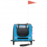 Pet Bike Trailer Blue and Grey Oxford Fabric and Iron - Top-Down View