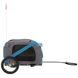 Pet Bike Trailer Blue and Grey Oxford Fabric and Iron - Rear View