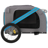 Pet Bike Trailer Blue and Grey Oxford Fabric and Iron - Close-Up Angle
