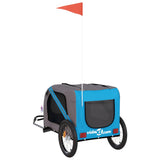 Pet Bike Trailer Blue and Grey Oxford Fabric and Iron - Low Angle