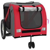 Pet Bike Trailer Red and Grey Oxford Fabric and Iron - 45-Degree Angle