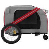 Pet Bike Trailer Red and Grey Oxford Fabric and Iron - Close-Up Angle