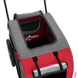 Pet Bike Trailer Red and Grey Oxford Fabric and Iron - Extra Image
