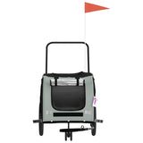 Pet Bike Trailer Grey and Black Oxford Fabric and Iron - Top-Down View