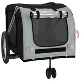 Pet Bike Trailer Grey and Black Oxford Fabric and Iron - 45-Degree Angle