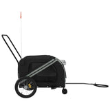 Pet Bike Trailer Grey and Black Oxford Fabric and Iron - Rear View