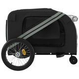 Pet Bike Trailer Grey and Black Oxford Fabric and Iron - Close-Up Angle