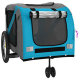 Pet Bike Trailer Blue and Grey Oxford Fabric and Iron - 45-Degree Angle