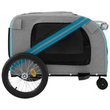 Pet Bike Trailer Blue and Grey Oxford Fabric and Iron - Close-Up Angle