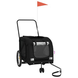 Pet Bike Trailer Black Oxford Fabric and Iron - Side View