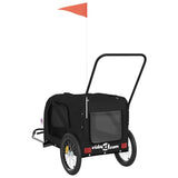 Pet Bike Trailer Black Oxford Fabric and Iron - Low Angle